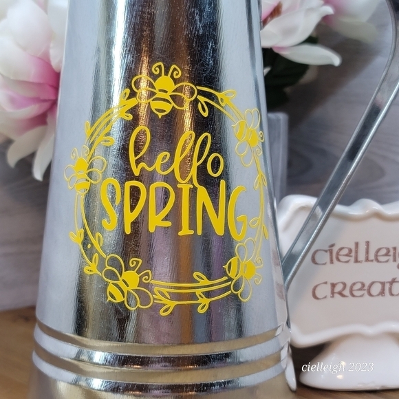 Hello Spring Pitcher / Vase - Picture 2 of 3